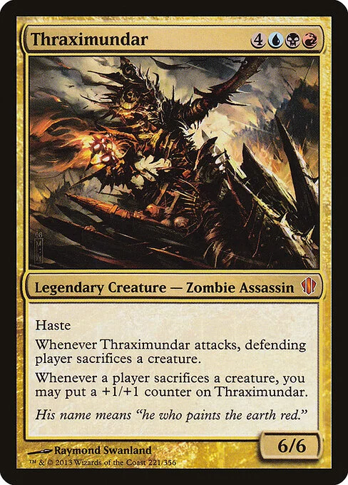 Thraximundar, carta Magic di tipo Legendary Creature — Zombie Assassin illustrata da Raymond Swanland