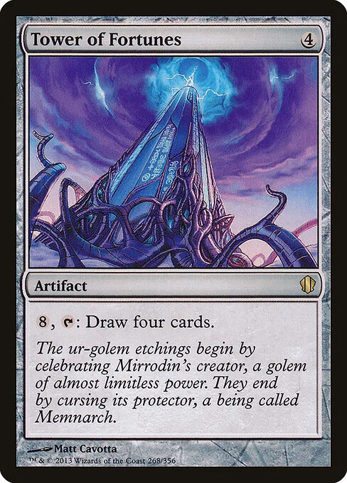 Tower of Fortunes, carta Magic di tipo Artifact illustrata da Matt Cavotta