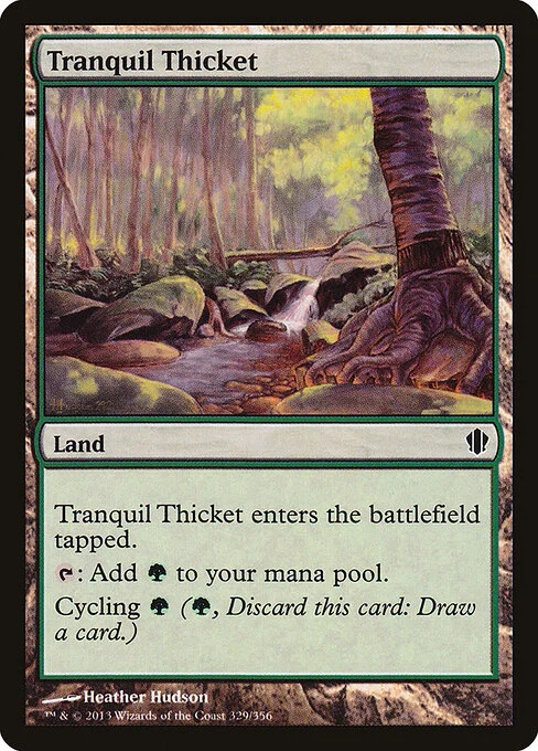 Tranquil Thicket, carta Magic di tipo Land illustrata da Heather Hudson