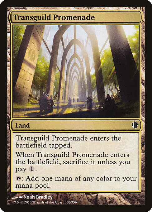 Transguild Promenade, carta Magic di tipo Land illustrata da Noah Bradley