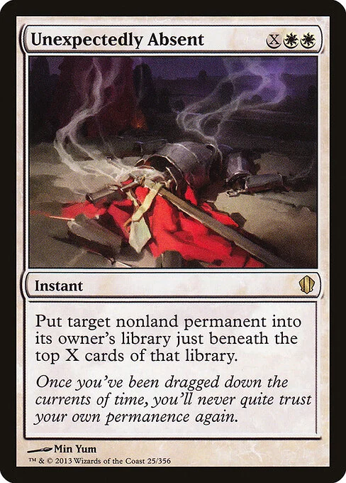 Unexpectedly Absent, carta Magic di tipo Instant illustrata da Min Yum