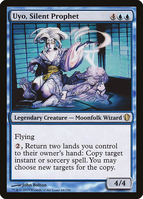 Uyo, Silent Prophet, carta Magic di tipo Legendary Creature — Moonfolk Wizard illustrata da John Bolton