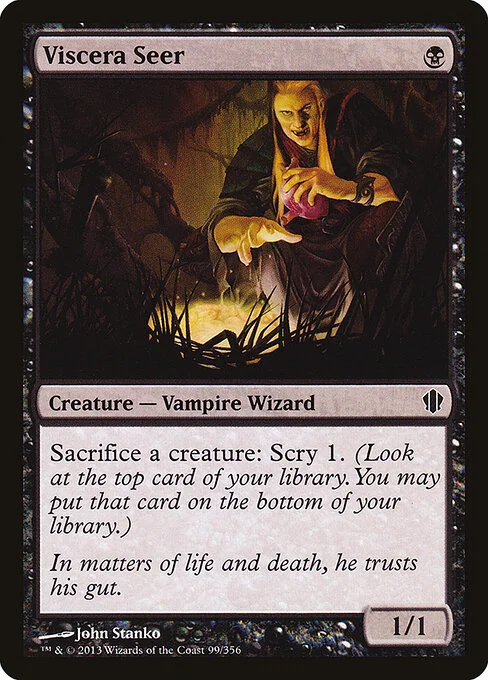 Viscera Seer, carta Magic di tipo Creature — Vampire Wizard illustrata da John Stanko
