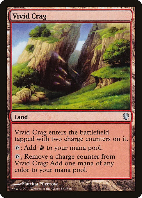 Vivid Crag, carta Magic di tipo Land illustrata da Martina Pilcerova