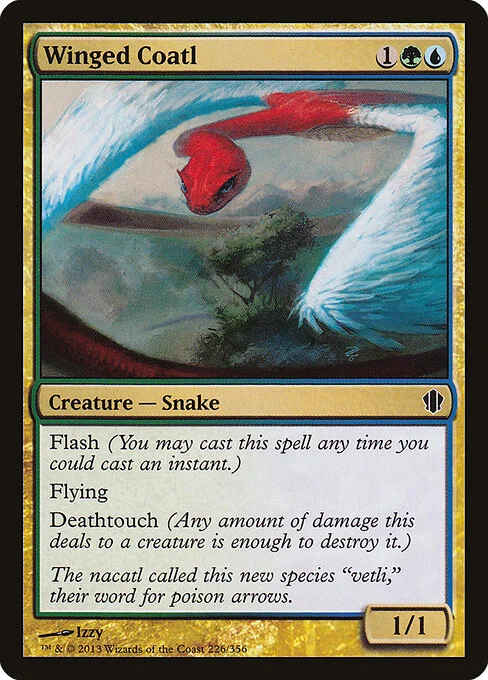 Winged Coatl, carta Magic di tipo Creature — Snake illustrata da Izzy