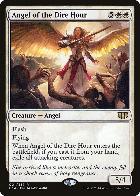 Angel of the Dire Hour, carta Magic di tipo Creature — Angel illustrata da Jack Wang