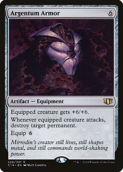 Argentum Armor, carta Magic di tipo Artifact — Equipment illustrata da Matt Cavotta