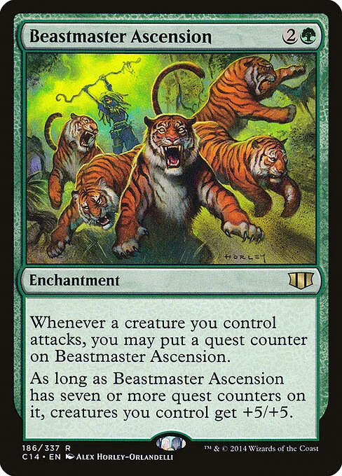 Beastmaster Ascension, carta Magic di tipo Enchantment illustrata da Alex Horley-Orlandelli