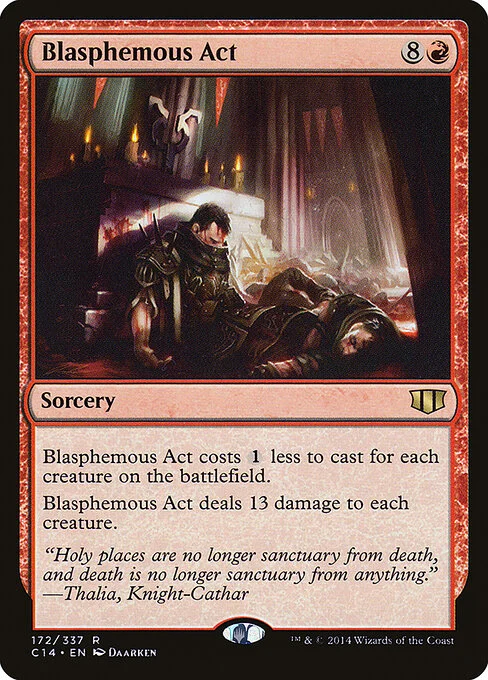 Blasphemous Act, carta Magic di tipo Sorcery illustrata da Daarken