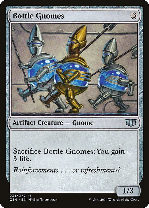 Bottle Gnomes, carta Magic di tipo Artifact Creature — Gnome illustrata da Ben Thompson