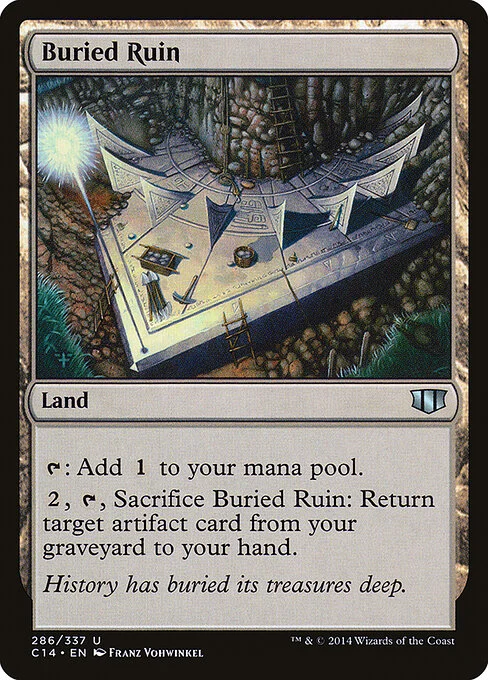 Buried Ruin, carta Magic di tipo Land illustrata da Franz Vohwinkel