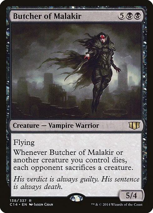 Butcher of Malakir, carta Magic di tipo Creature — Vampire Warrior illustrata da Jason Chan
