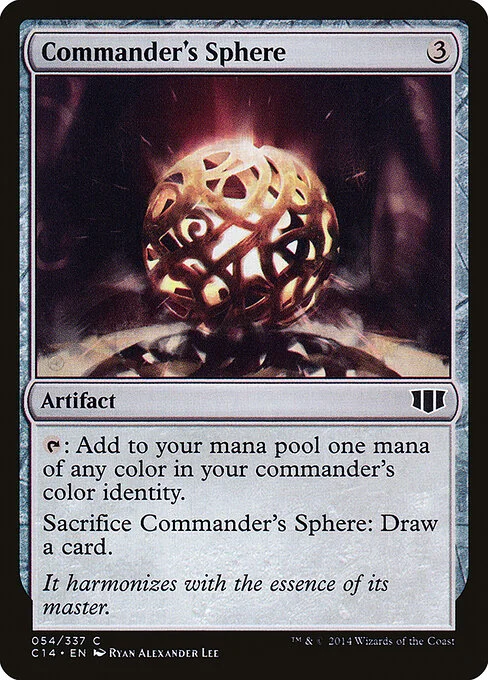 Commander's Sphere, carta Magic di tipo Artifact illustrata da Ryan Alexander Lee