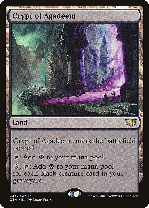 Crypt of Agadeem, carta Magic di tipo Land illustrata da Jason Felix