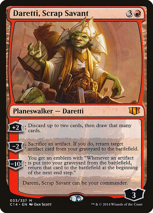 Daretti, Scrap Savant, carta Magic di tipo Legendary Planeswalker — Daretti illustrata da Dan Murayama Scott