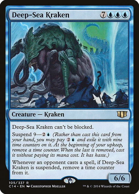 Deep-Sea Kraken, carta Magic di tipo Creature — Kraken illustrata da Christopher Moeller