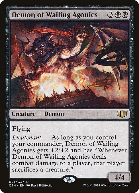 Demon of Wailing Agonies, carta Magic di tipo Creature — Demon illustrata da Dave Kendall
