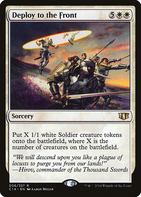 Deploy to the Front, carta Magic di tipo Sorcery illustrata da Aaron Miller