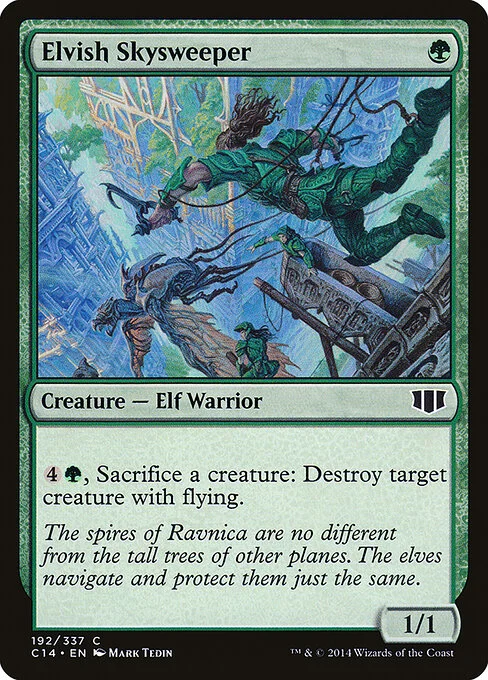 Elvish Skysweeper, carta Magic di tipo Creature — Elf Warrior illustrata da Mark Tedin