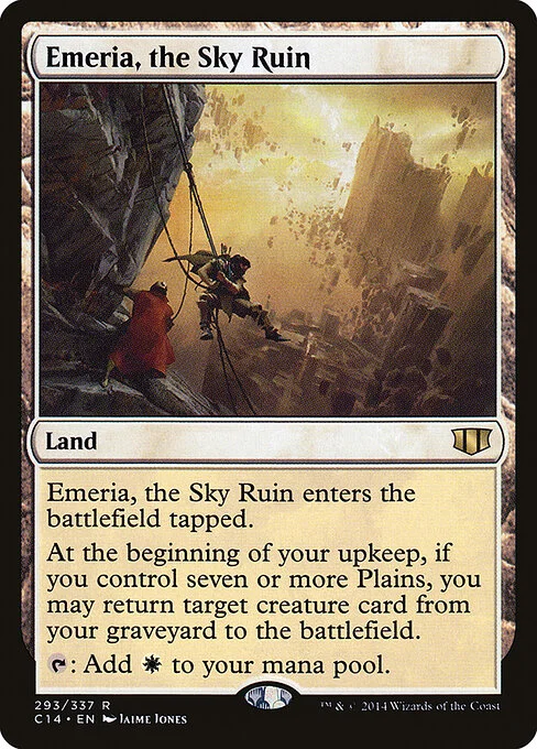 Emeria, the Sky Ruin, carta Magic di tipo Land illustrata da Jaime Jones