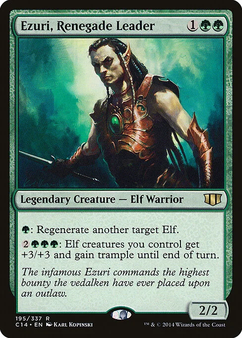 Ezuri, Renegade Leader, carta Magic di tipo Legendary Creature — Elf Warrior illustrata da Karl Kopinski