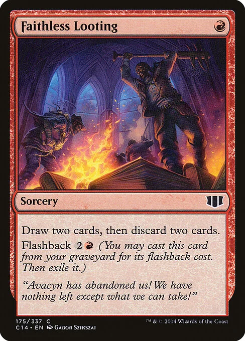 Faithless Looting, carta Magic di tipo Sorcery illustrata da Gabor Szikszai