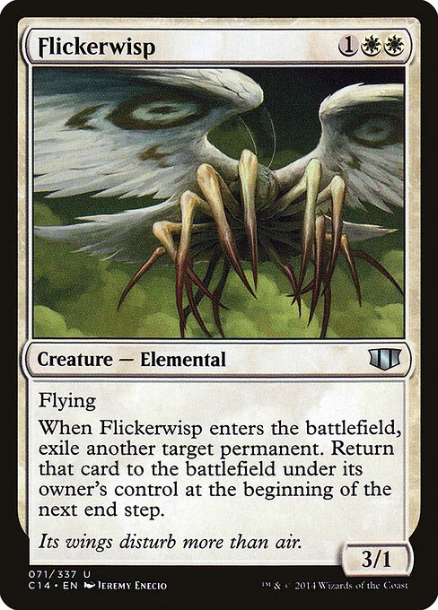 Flickerwisp, carta Magic di tipo Creature — Elemental illustrata da Jeremy Enecio
