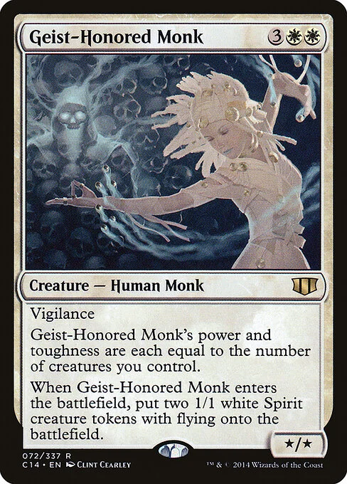 Geist-Honored Monk, carta Magic di tipo Creature — Human Monk illustrata da Clint Cearley