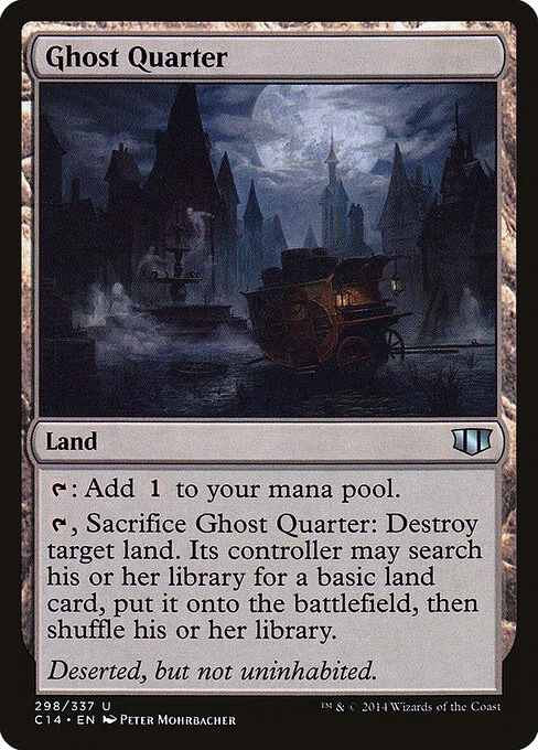 Ghost Quarter, carta Magic di tipo Land illustrata da Peter Mohrbacher