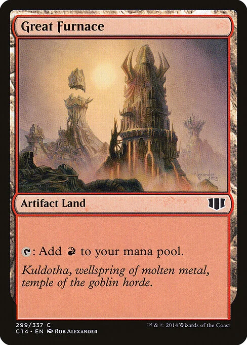 Great Furnace, carta Magic di tipo Artifact Land illustrata da Rob Alexander