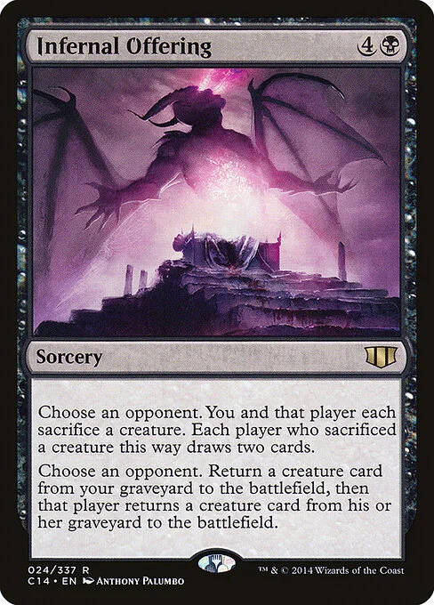Infernal Offering, carta Magic di tipo Sorcery illustrata da Anthony Palumbo