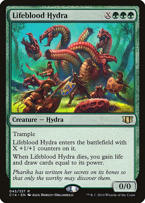 Lifeblood Hydra, carta Magic di tipo Creature — Hydra illustrata da Alex Horley-Orlandelli