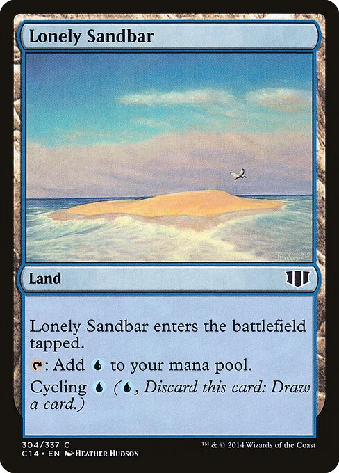Lonely Sandbar, carta Magic di tipo Land illustrata da Heather Hudson