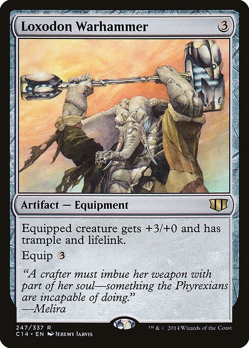 Loxodon Warhammer, carta Magic di tipo Artifact — Equipment illustrata da Jeremy Jarvis