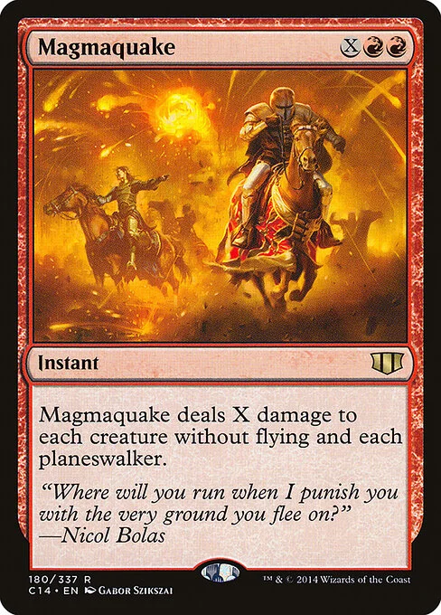 Magmaquake, carta Magic di tipo Instant illustrata da Gabor Szikszai