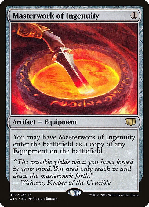 Masterwork of Ingenuity, carta Magic di tipo Artifact — Equipment illustrata da Ulrich Brunin