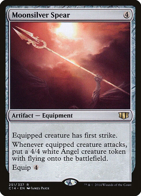 Moonsilver Spear, carta Magic di tipo Artifact — Equipment illustrata da James Paick