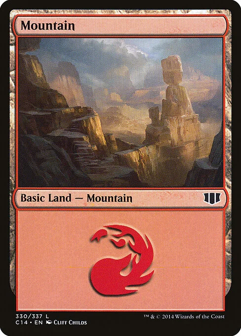 Mountain, carta Magic di tipo Basic Land — Mountain illustrata da Cliff Childs