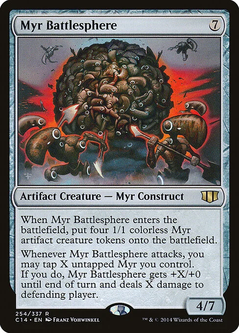 Myr Battlesphere, carta Magic di tipo Artifact Creature — Myr Construct illustrata da Franz Vohwinkel