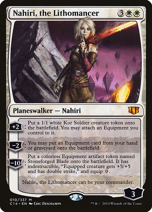 Nahiri, the Lithomancer, carta Magic di tipo Legendary Planeswalker — Nahiri illustrata da Eric Deschamps