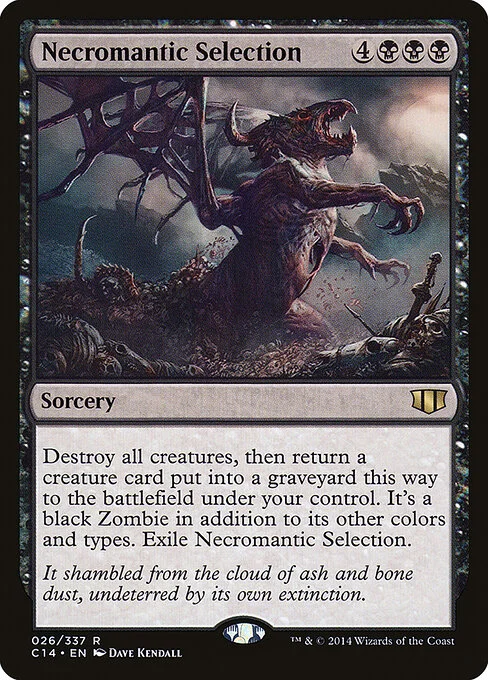 Necromantic Selection, carta Magic di tipo Sorcery illustrata da Dave Kendall