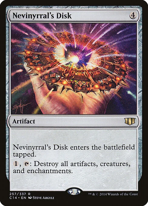 Nevinyrral's Disk, carta Magic di tipo Artifact illustrata da Steve Argyle