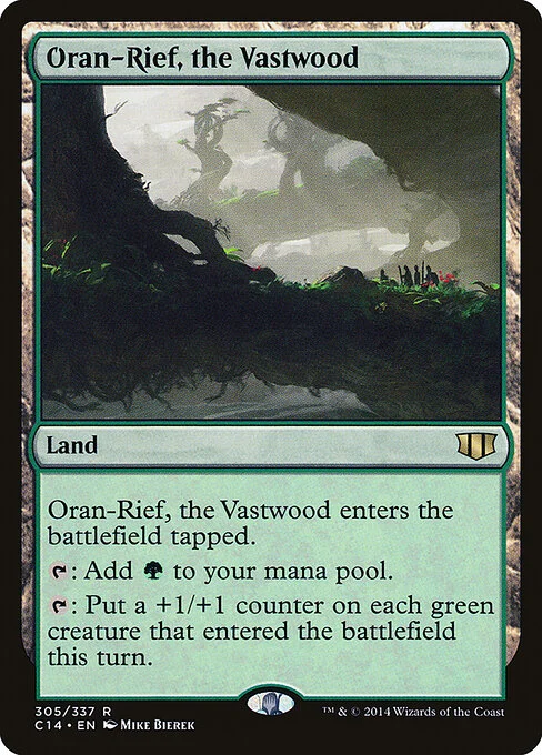 Oran-Rief, the Vastwood, carta Magic di tipo Land illustrata da Mike Bierek
