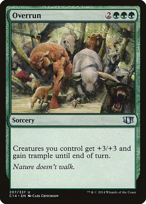 Overrun, carta Magic di tipo Sorcery illustrata da Carl Critchlow