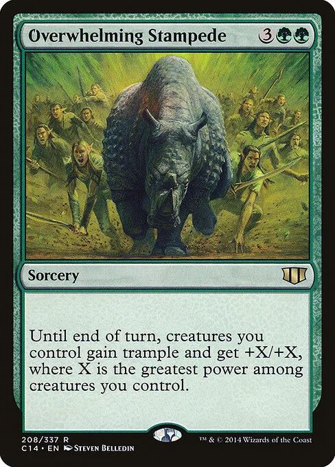 Overwhelming Stampede, carta Magic di tipo Sorcery illustrata da Steven Belledin