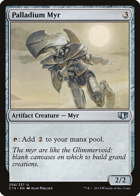 Palladium Myr, carta Magic di tipo Artifact Creature — Myr illustrata da Alan Pollack