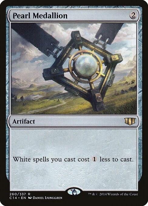 Pearl Medallion, carta Magic di tipo Artifact illustrata da Daniel Ljunggren