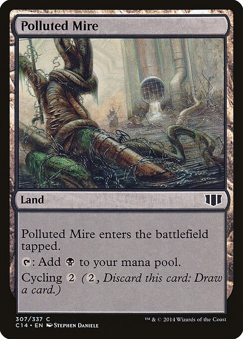 Polluted Mire, carta Magic di tipo Land illustrata da Stephen Daniele
