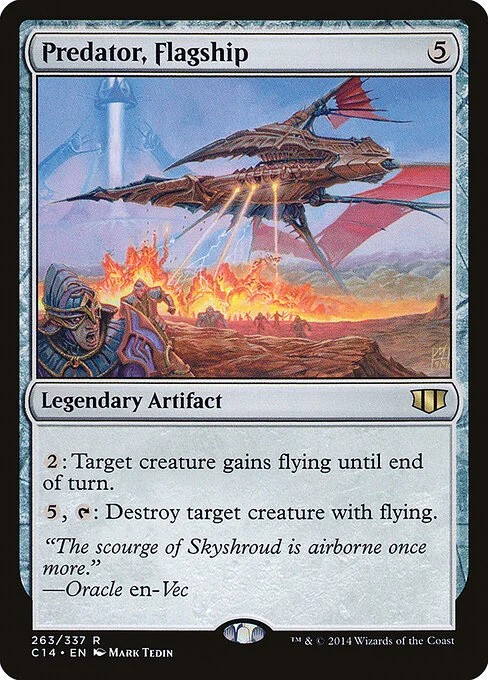 Predator, Flagship, carta Magic di tipo Legendary Artifact illustrata da Mark Tedin