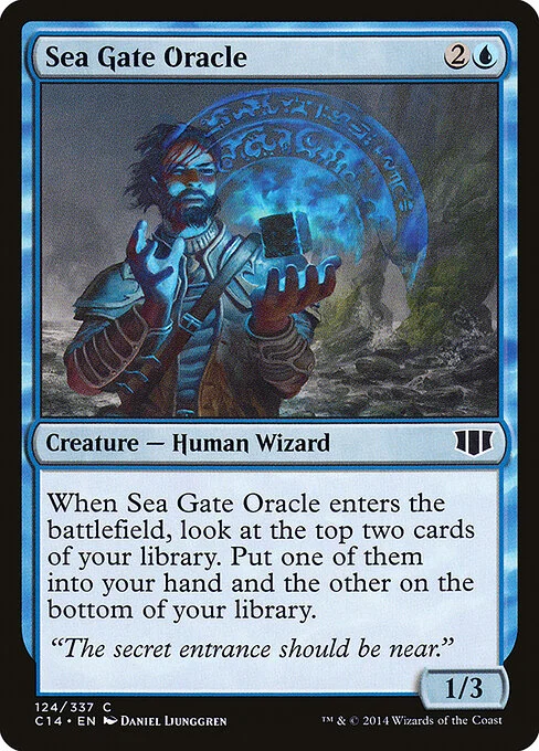 Sea Gate Oracle, carta Magic di tipo Creature — Human Wizard illustrata da Daniel Ljunggren